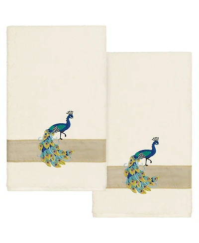Linum Home Turkish Cotton Penelope Embellished 2-Pc. Bath Towel Set