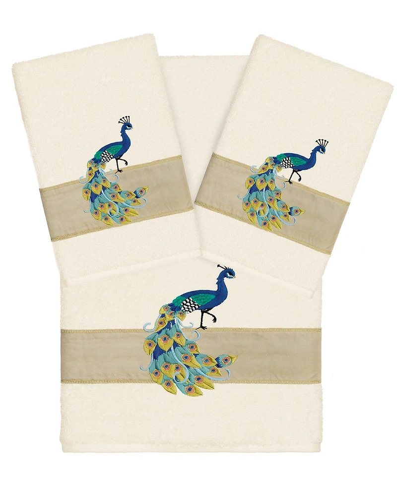 Linum Home Turkish Cotton Penelope Embellished -Pc. Bath Towel Set