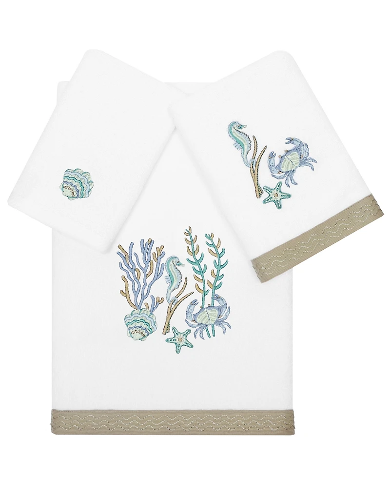 Linum Home Turkish Cotton Aaron Embellished -Pc. Bath Towel Set