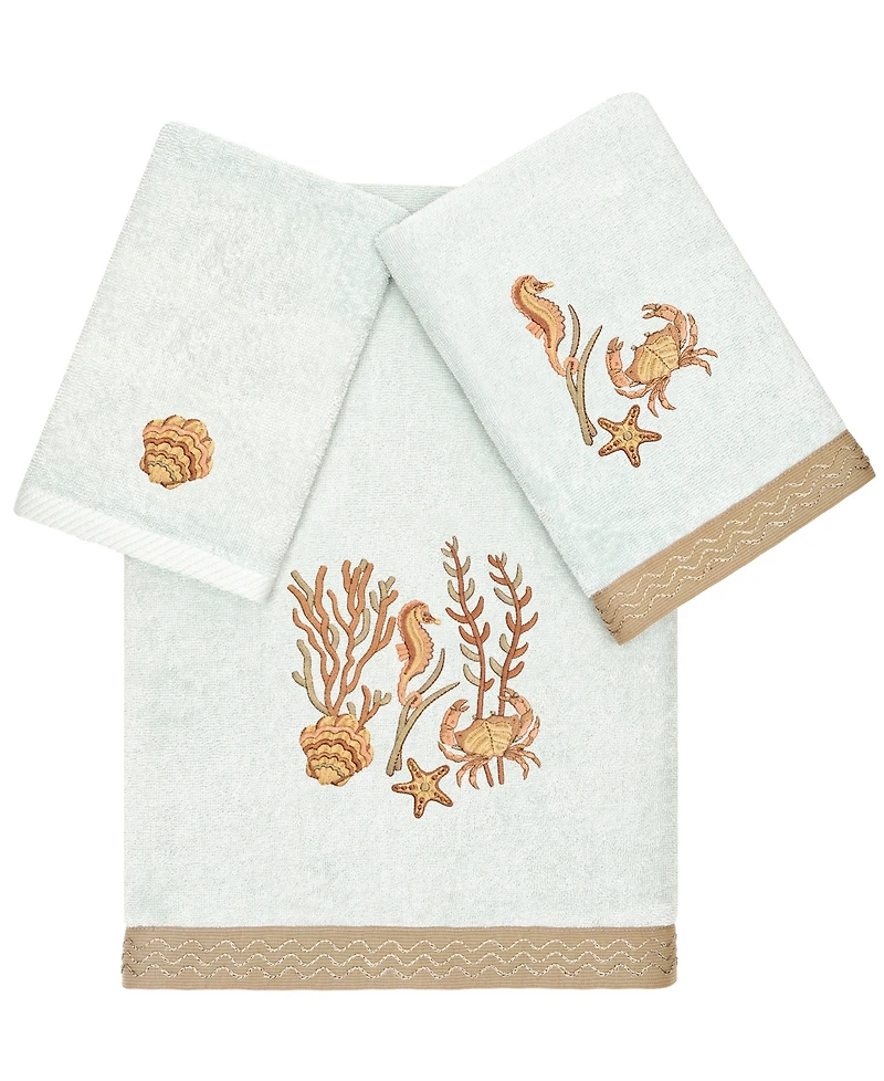 Linum Home Turkish Cotton Aaron Embellished -Pc. Bath Towel Set