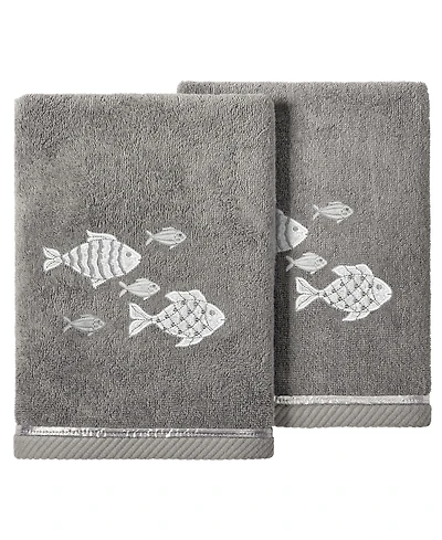 Linum Home Turkish Cotton Figi Embellished 2-Pc. Hand Towel Set