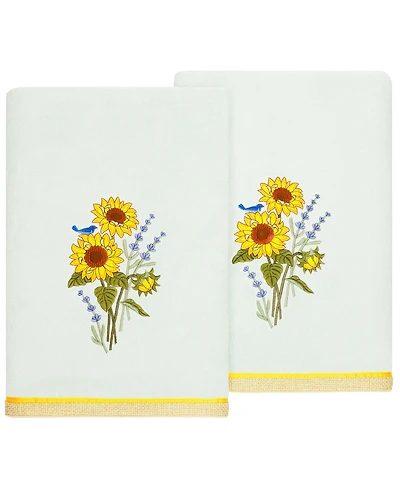 Linum Home Turkish Cotton Girasol Embellished 2-Pc. Bath Towel Set