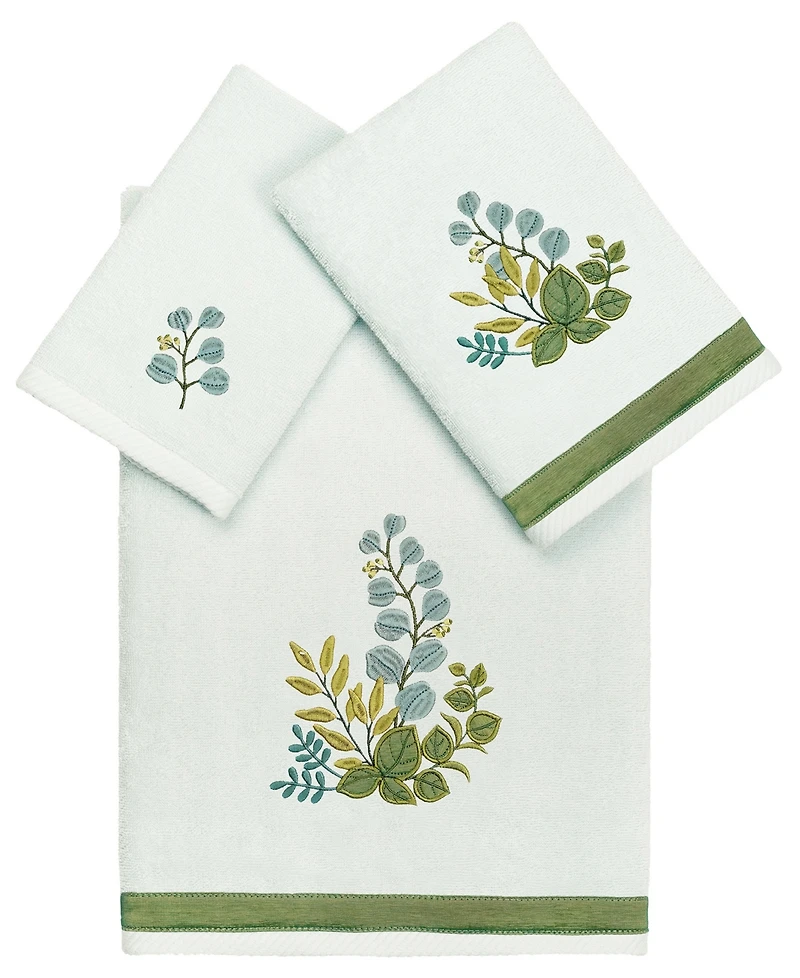 Linum Home Turkish Cotton Botanica Embellished -Pc. Bath Towel Set