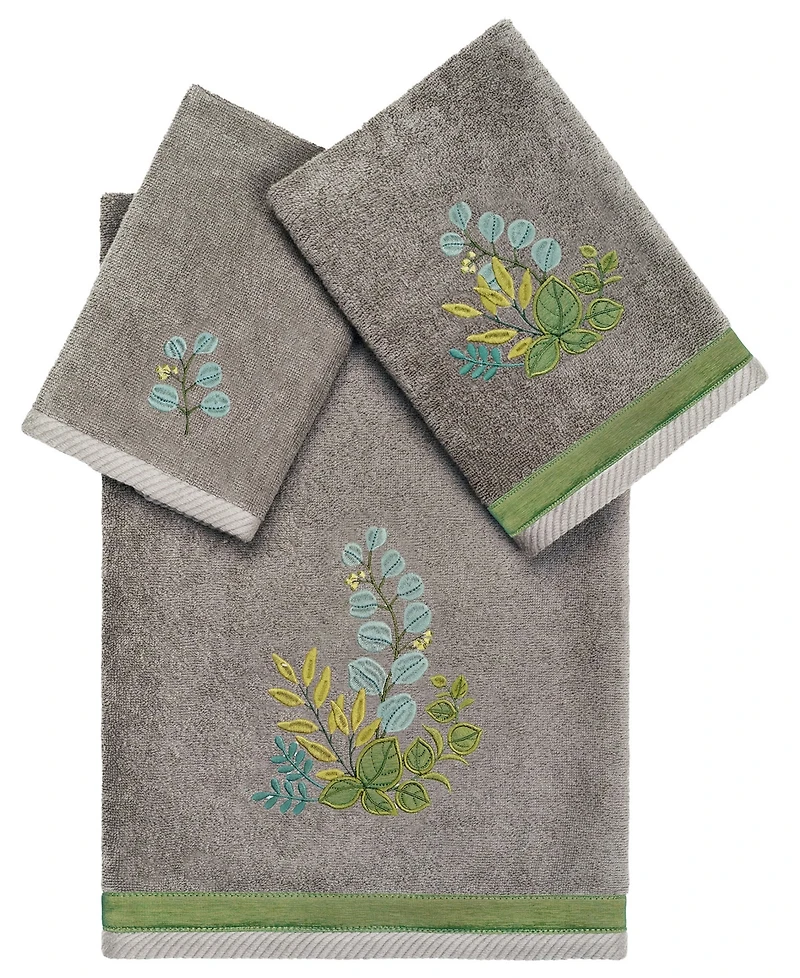 Linum Home Turkish Cotton Botanica Embellished -Pc. Bath Towel Set