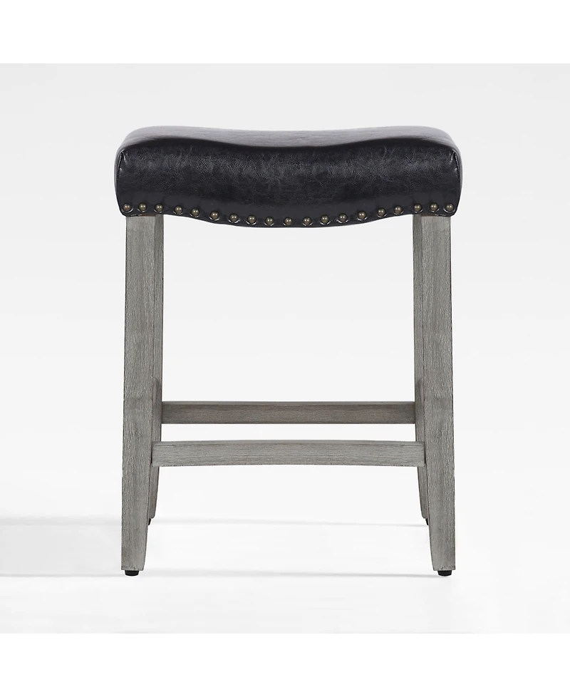 24" Upholstered Saddle Seat Counter Stool