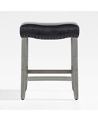 24" Upholstered Saddle Seat Counter Stool