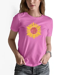 La Pop Art Women's Sunflower Word T-shirt