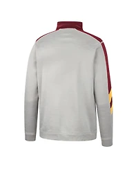 Men's Colosseum Gray and Maroon Minnesota Golden Gophers Bushwood Fleece Quarter-Zip Jacket
