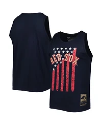 Men's Mitchell & Ness Navy Boston Red Sox Cooperstown Collection Stars and Stripes Tank Top