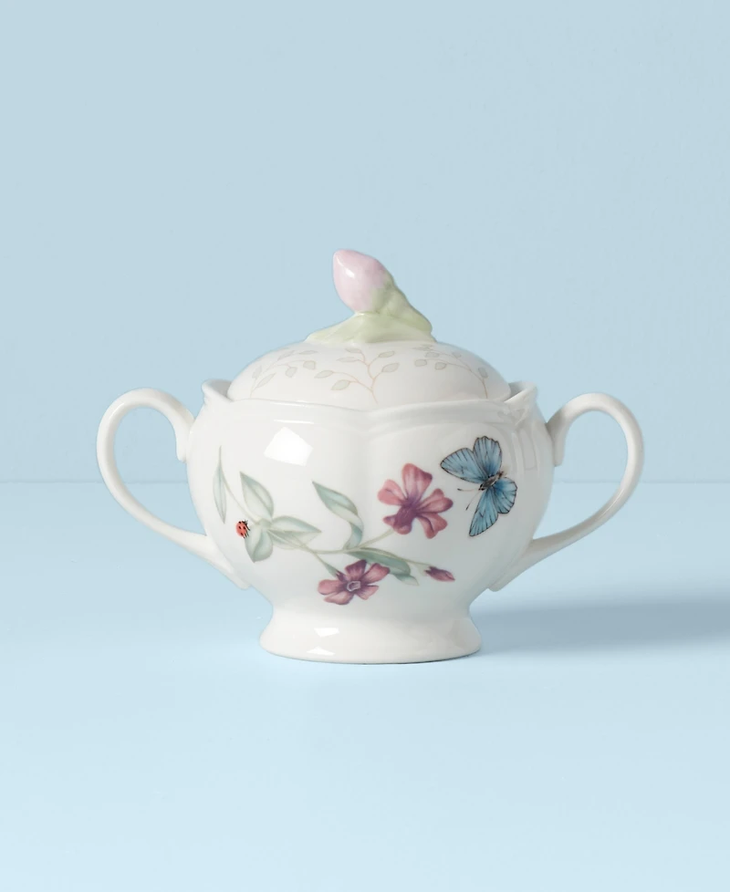Lenox Butterfly Meadow Handled Porcelain Sugar Bowl