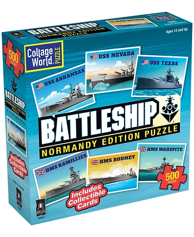 Bepuzzled Collage World Puzzle Battleship Normandy Edition Puzzle Set, 500 Pieces