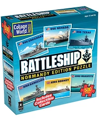 Bepuzzled Collage World Puzzle Battleship Normandy Edition Puzzle Set, 500 Pieces