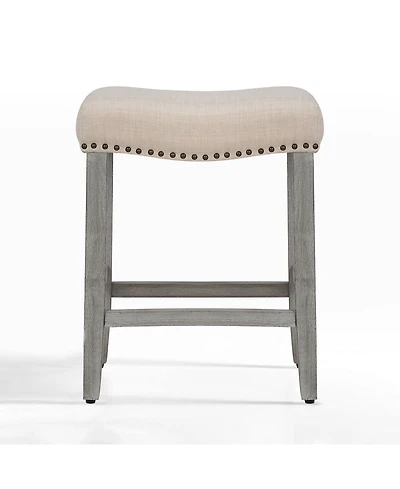 24" Upholstered Saddle Seat Counter Stool