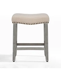 24" Upholstered Saddle Seat Counter Stool