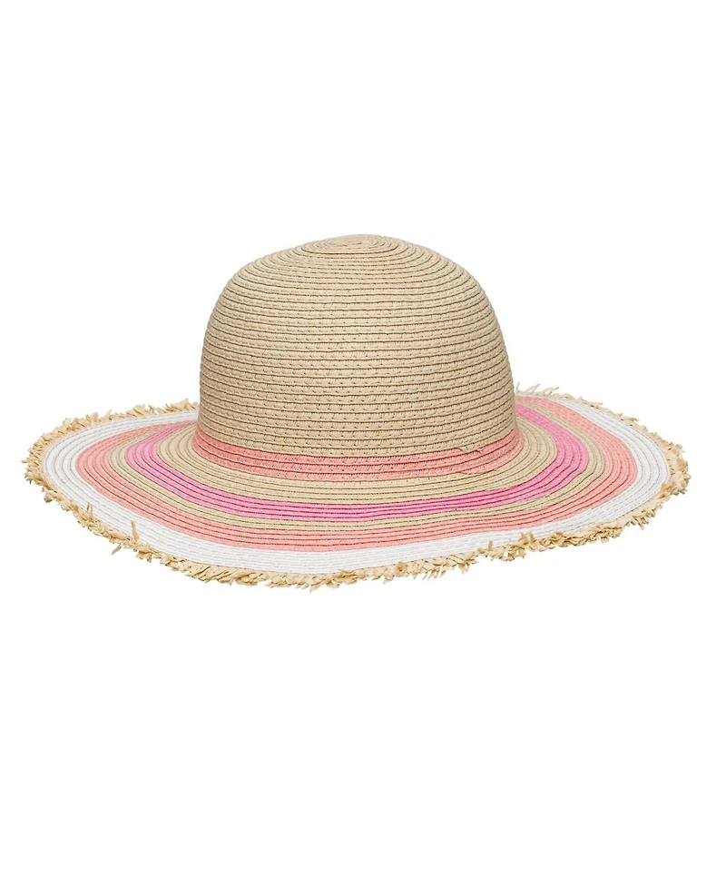 Snapper Rock Girls Toddler|Child Peachy Striped Sunhat