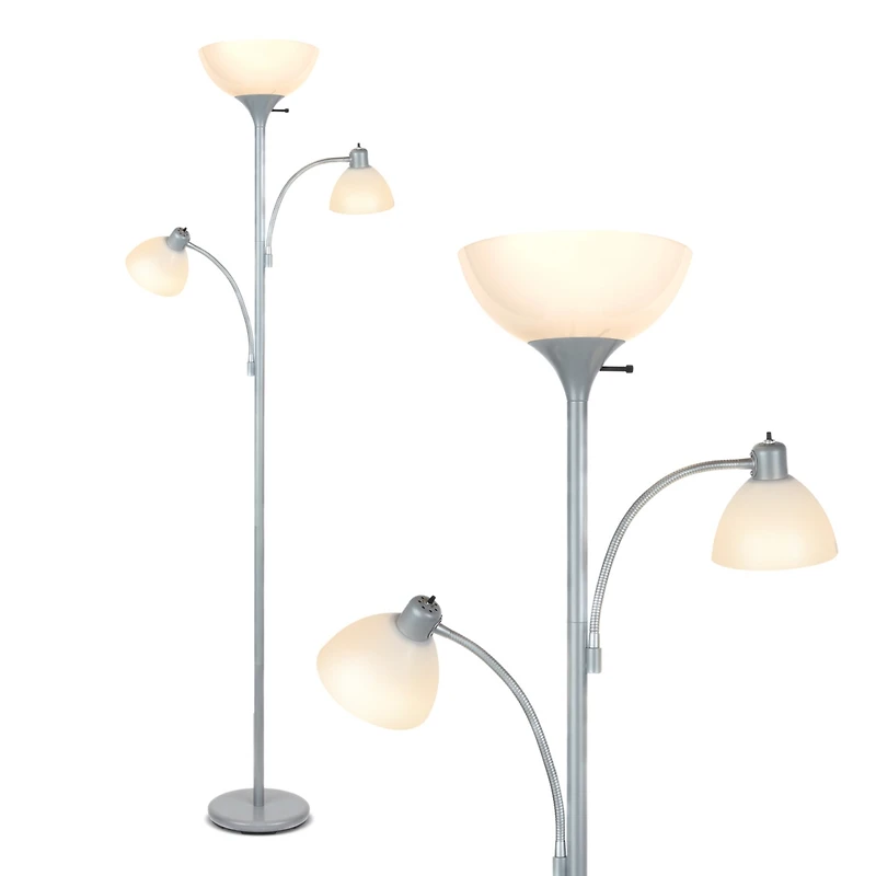 Sky Dome Double 72" Led Torchiere Floor Lamp with Adjustable Arms
