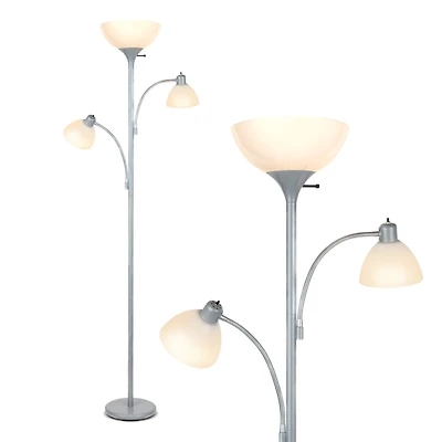 Sky Dome Double 72" Led Torchiere Floor Lamp with Adjustable Arms