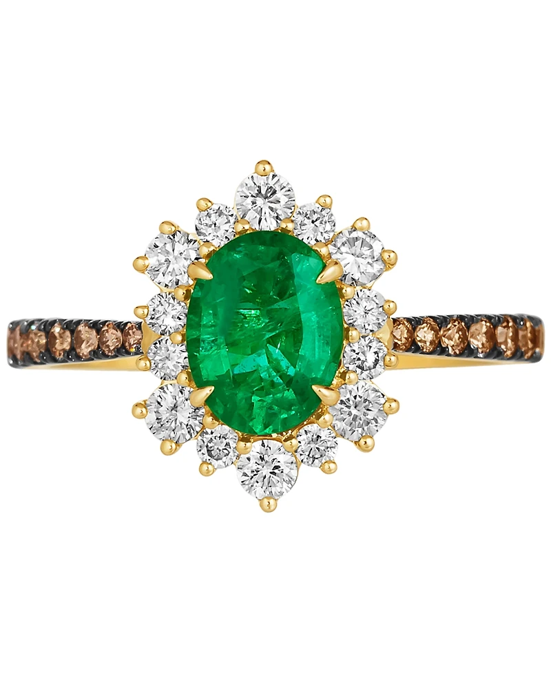 Le Vian Costa Smeralda Emeralds (7/8 ct. t.w.) & Diamond (5/8 ct. t.w.) Halo Ring in 14k Gold