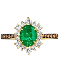 Le Vian Costa Smeralda Emeralds (7/8 ct. t.w.) & Diamond (5/8 ct. t.w.) Halo Ring in 14k Gold