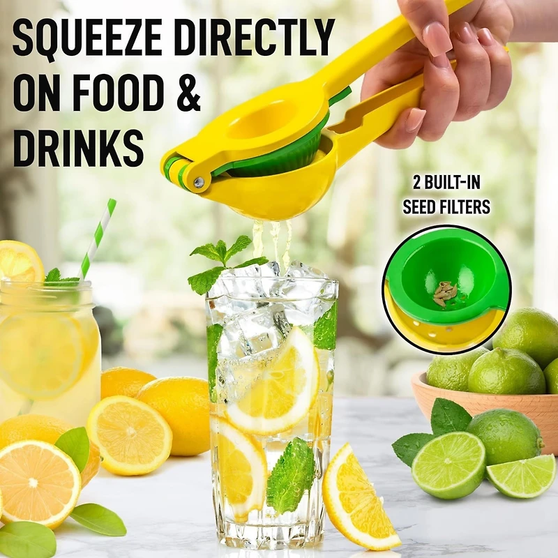 Metal 2-In-1 Lemon Squeezer Manual - Sturdy