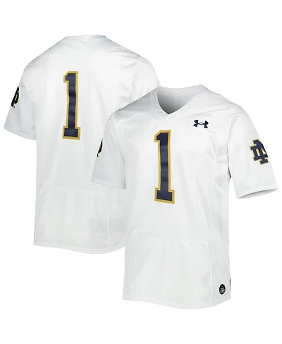 Men's Under Armour #1 White Notre Dame Fighting Irish Premier Limited Jersey