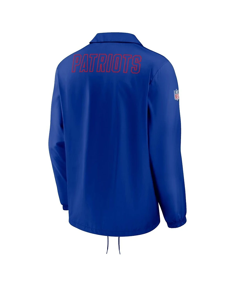 Men's Nike Royal New England Patriots Sideline Coaches Performance Full-Snap Jacket