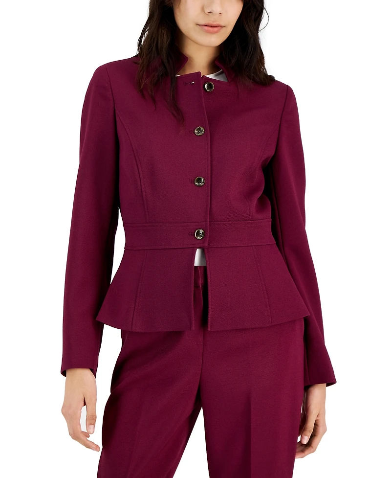 Tahari Asl Women's Stand Collar Button-Front Pantsuit
