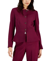 Tahari Asl Women's Stand Collar Button-Front Pantsuit