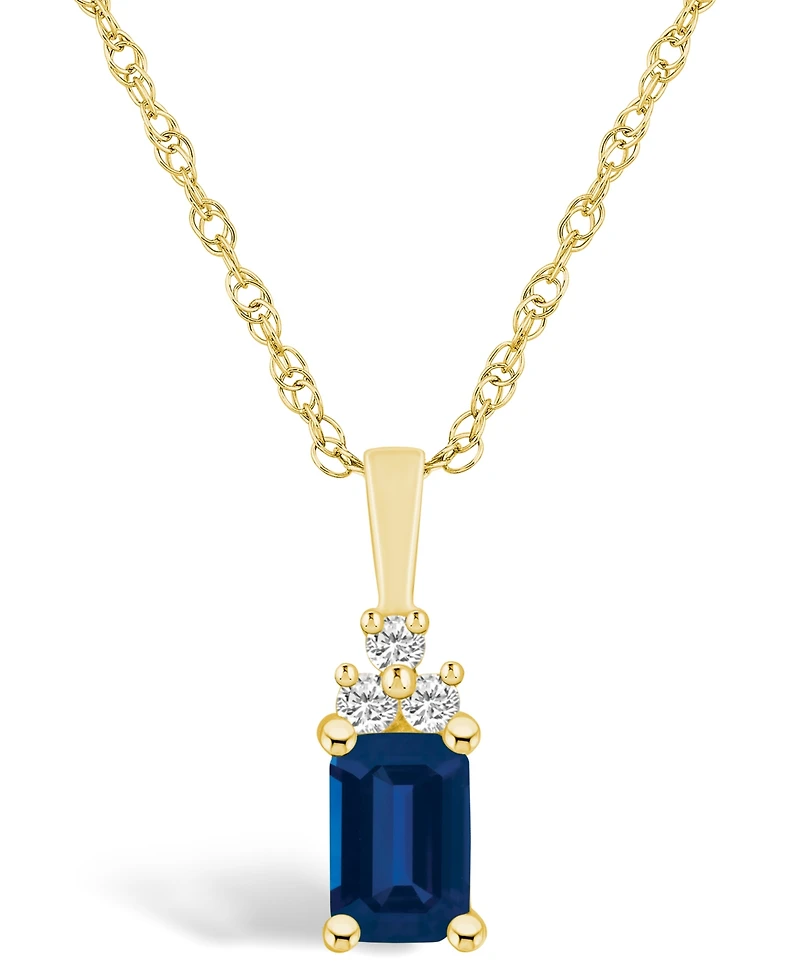 Macy's Sapphire (3/4 Ct. t.w.) and Diamond Accent Pendant Necklace