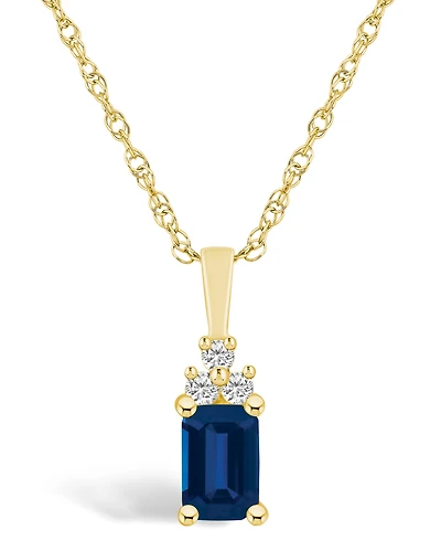 Macy's Sapphire (3/4 Ct. t.w.) and Diamond Accent Pendant Necklace