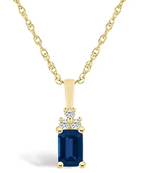 Macy's Sapphire (3/4 Ct. t.w.) and Diamond Accent Pendant Necklace