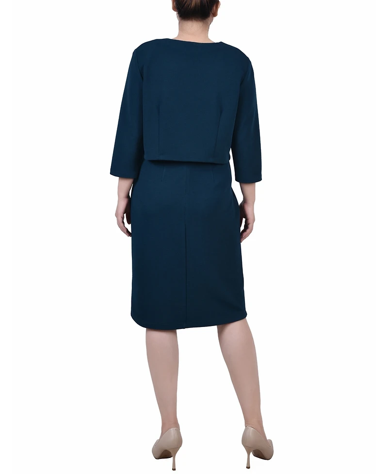 Ny Collection Women's 3/4 Sleeve Two Piece Dress Set