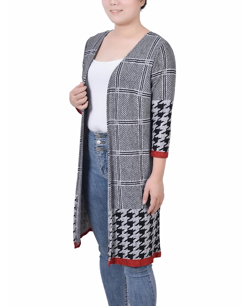 Ny Collection Women's 3/4 Sleeve Knit Cardigan