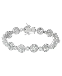Macy's Fine Silver Plated Cubic Zirconia Circle Link Bracelet