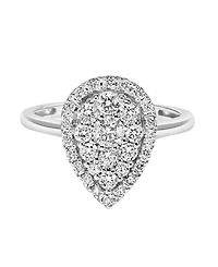 Diamond Pear Cluster Engagement Ring (3/4 ct. t.w.) in 14k White Gold