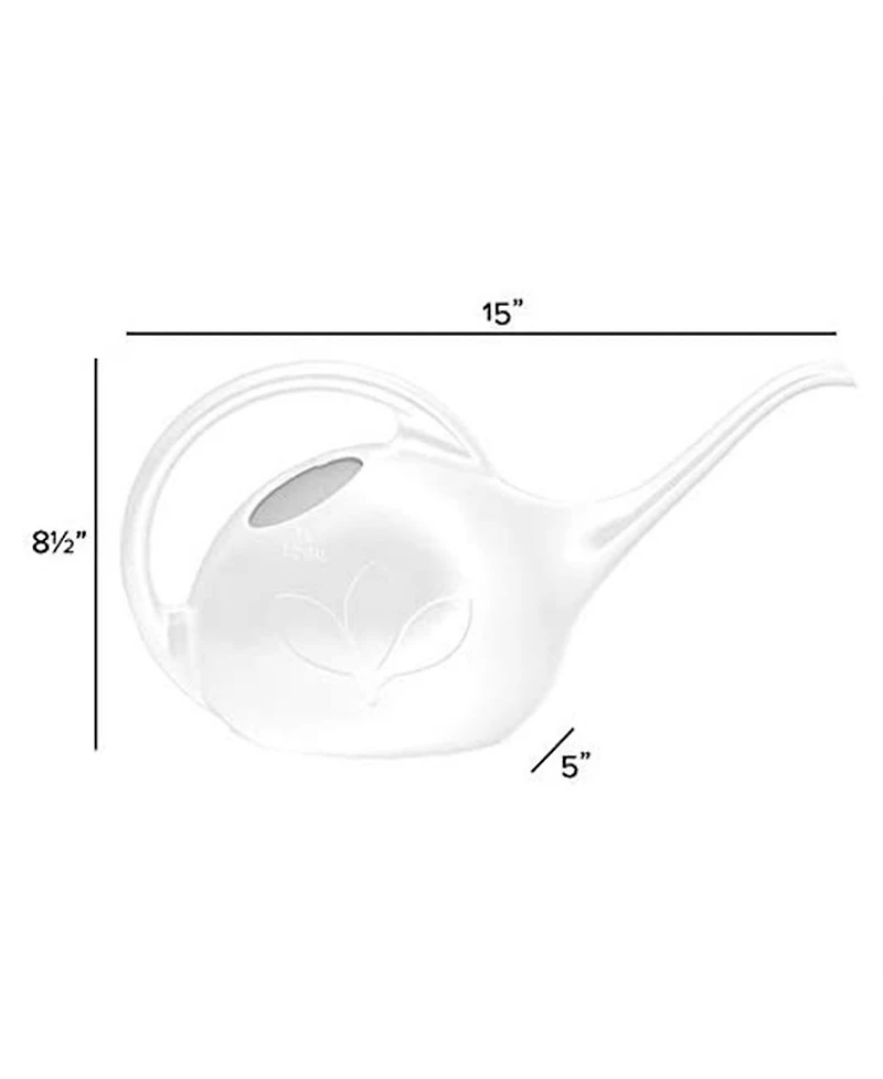 Novelty Indoor Plastic Long Spout Watering Can, White, 0.5 Gallon