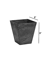 Novelty Ella Indoor Outdoor Square Plastic Resin Planter Black 8 Inch