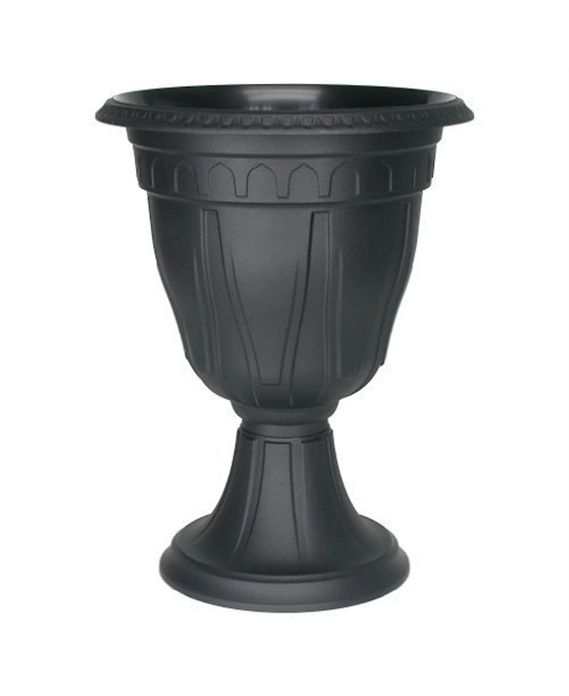 Dcn Plastic Tall Azura Urn Planter Black 20 inch height