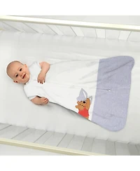 Lambs & Ivy Disney Baby Winnie the Pooh White/Gray Appliqued Cotton Wearable Blanket