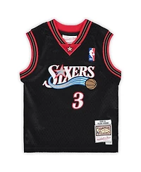 Infant Boys and Girls Mitchell & Ness Allen Iverson Black Philadelphia 76ers 2000/01 Hardwood Classics Retired Player Jersey