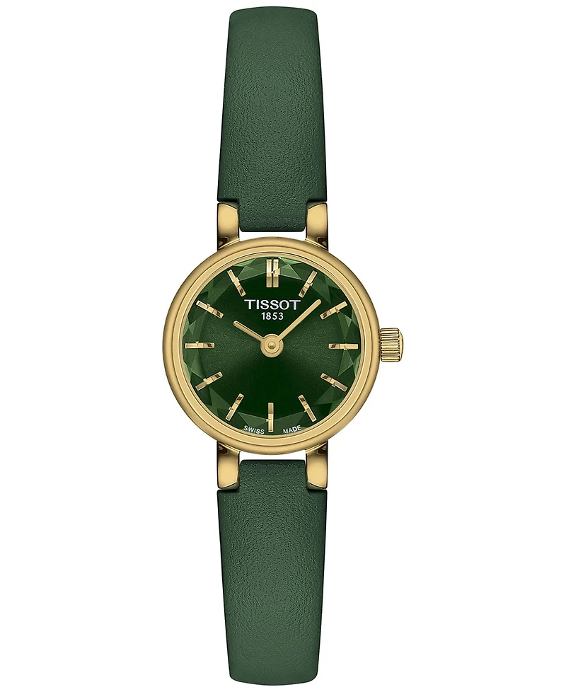 Tissot Women's Swiss Lovely Green Leather Strap Watch 20mm
