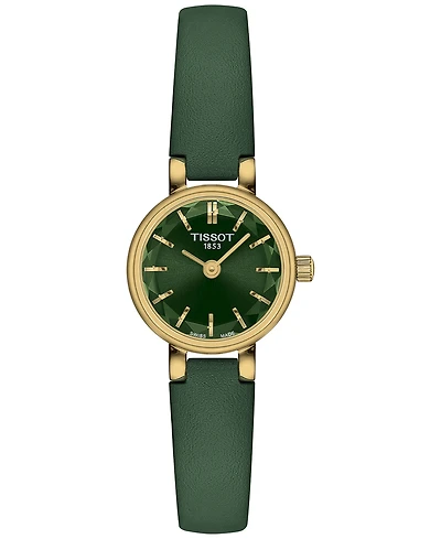 Tissot Women's Swiss Lovely Green Leather Strap Watch 20mm
