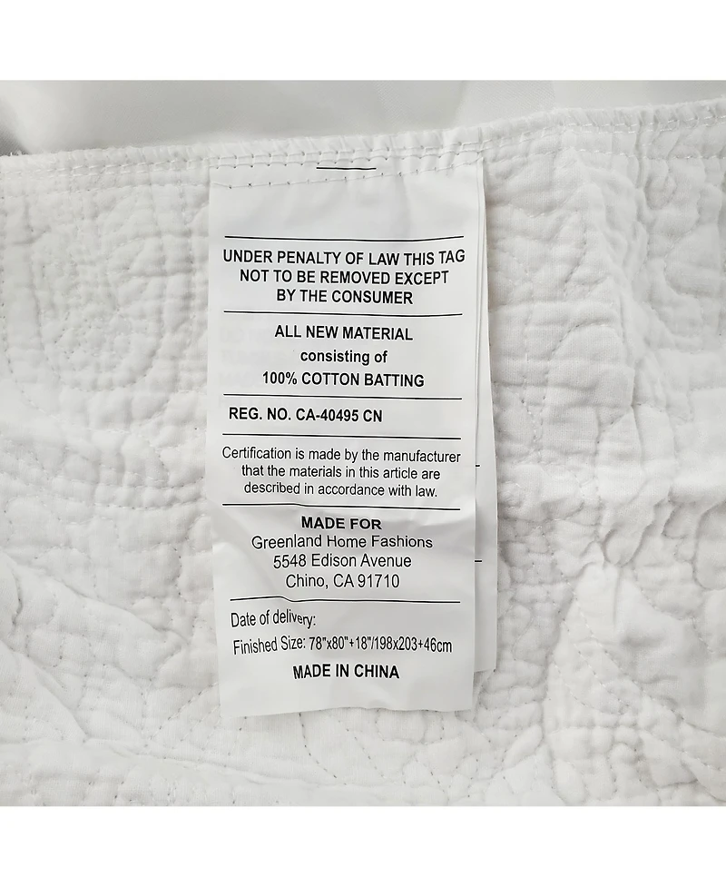 Greenland Home Fashions Paisley Quilted 18" Drop Bedskirt