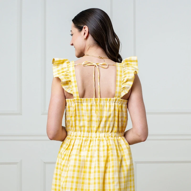 Hope & Henry Women's Flutter Sleeve Sun Dress