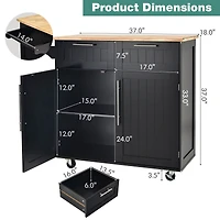 Rolling Kitchen Cart Island Heavy Duty Storage Trolley Cabinet