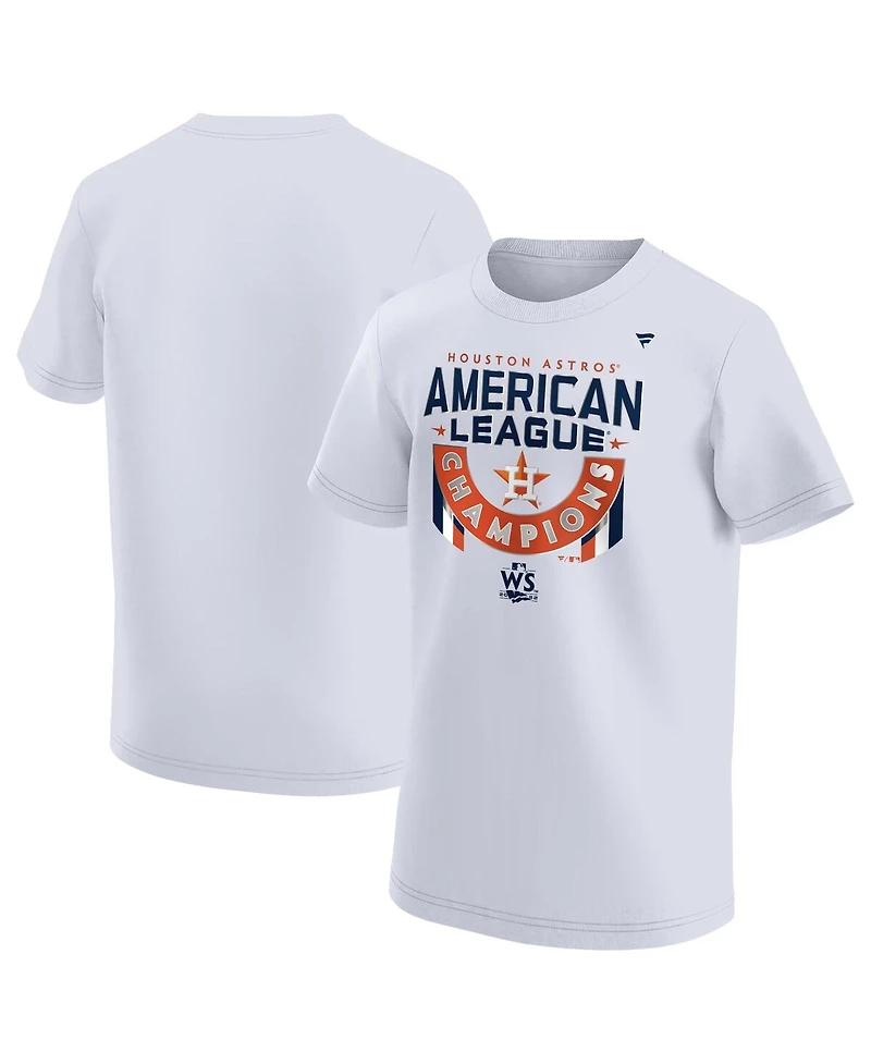 Big Boys Fanatics White Houston Astros 2022 American League Champions Locker Room T-shirt