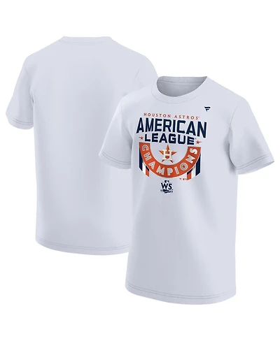 Big Boys Fanatics White Houston Astros 2022 American League Champions Locker Room T-shirt