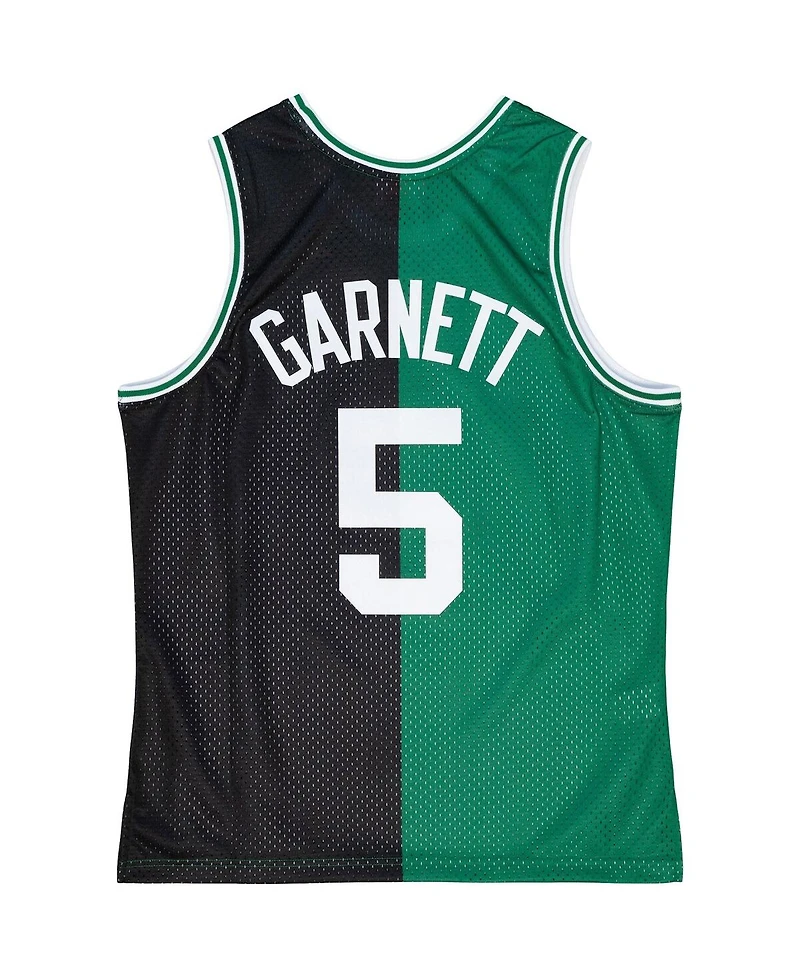 Men's Mitchell & Ness Kevin Garnett Black, Kelly Green Boston Celtics Hardwood Classics 2007-08 Split Swingman Jersey