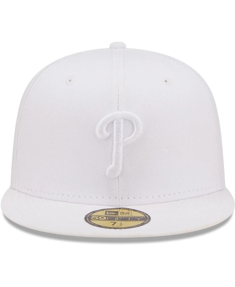 Men's New Era Philadelphia Phillies White on White 59FIFTY Fitted Hat