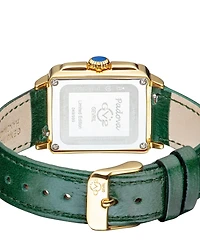 GV2 by Gevril Women's Padova Gemstone Swiss Quartz Diamond Accent Hand Made Italian Leather Strap Watch 27mm x 30mm